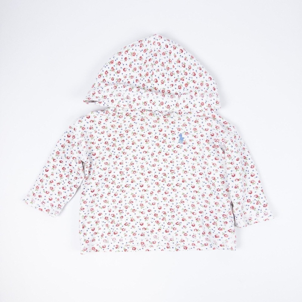 Ralph Lauren Baby 6m Cotton Floral Print Long Sleeve Shirt‎ Pullover Logo